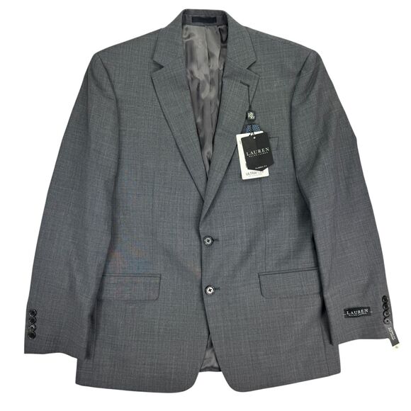 Lauren Ralph Lauren Mens UltraFlex Lattimore Classic Fit Suit Jacket Gray 41R